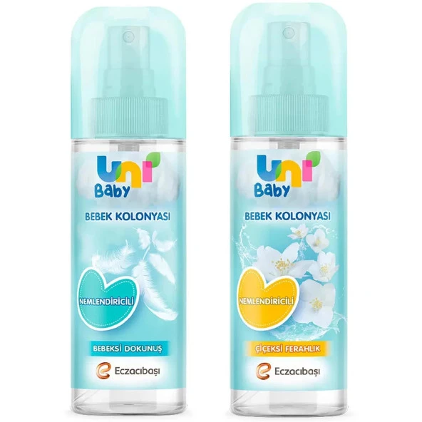 Uni Baby Bebeksi Dokunuş 150 ml + Uni Baby Çiçeksi Ferahlık Bebek Kolonyası 150 ml