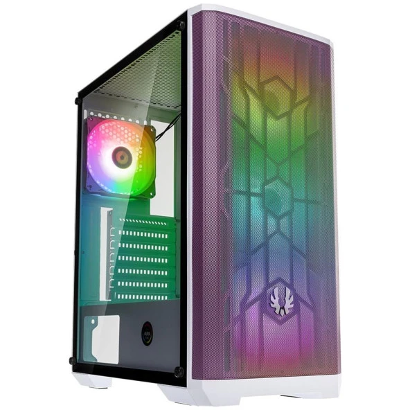 Bitfenix Nova Mesh SE NSE-300-WWGKP-4A Tempered Glass ARGB USB 3.0 ATX Beyaz Mor Mid Tower Kasa