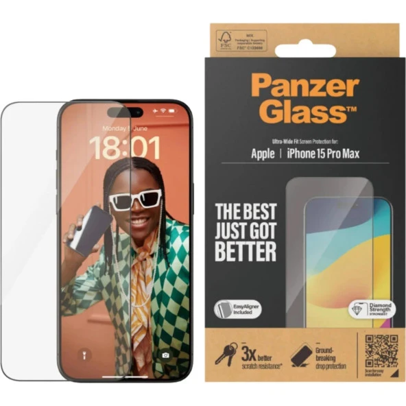 PanzerGlass iPhone 15 Pro Max UWF wA, Ekran Koruyucu