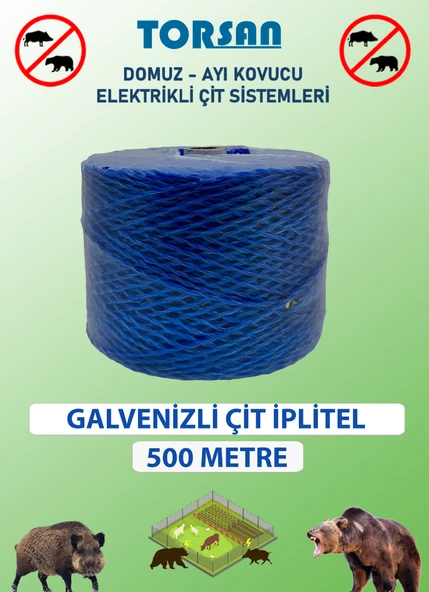 ELEKTİRİKLİ ÇİT 500 METRE ÇİFT ÖRGÜLÜ GALVANİZLİ TEL + İP