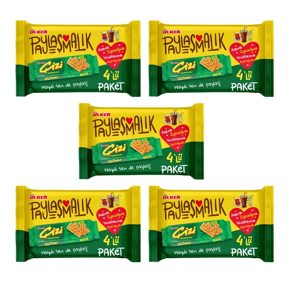Ülker Çizi Peynirli Kraker 4lü 280 Gr x 5 Adet