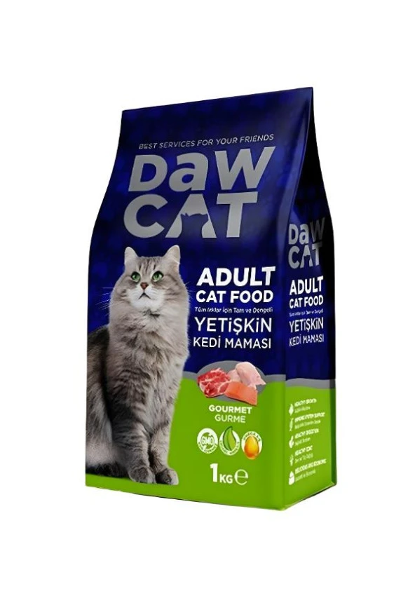 DAWCAT 1 KG GURME YETİŞKİN KEDİ MAMASI