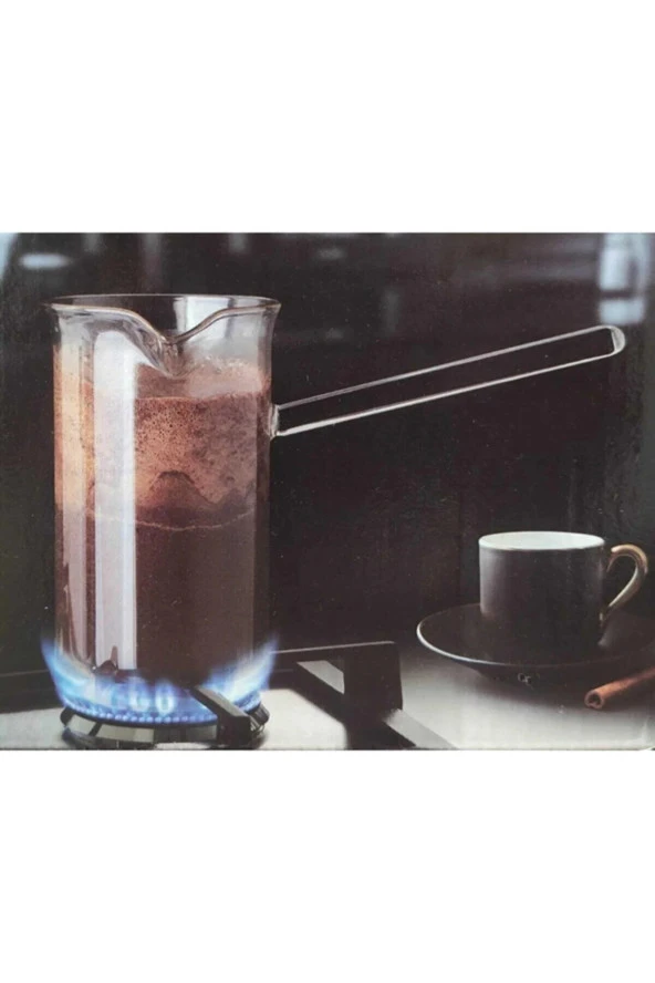 Ateşe Dayanıklı Cezve Borosilikat Cam Cezve 350 Ml - 2