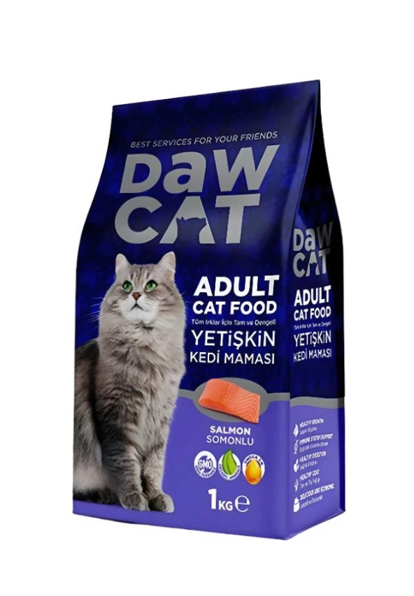 DAWCAT 1 KG SOMONLU YETİŞKİN KEDİ MAMASI