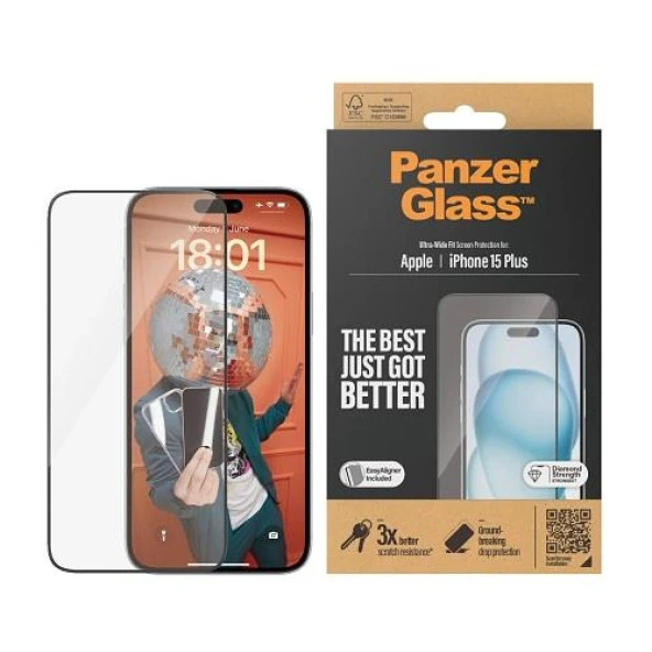 PanzerGlass iPhone 15 Plus UWF wA, Ekran Koruyucu