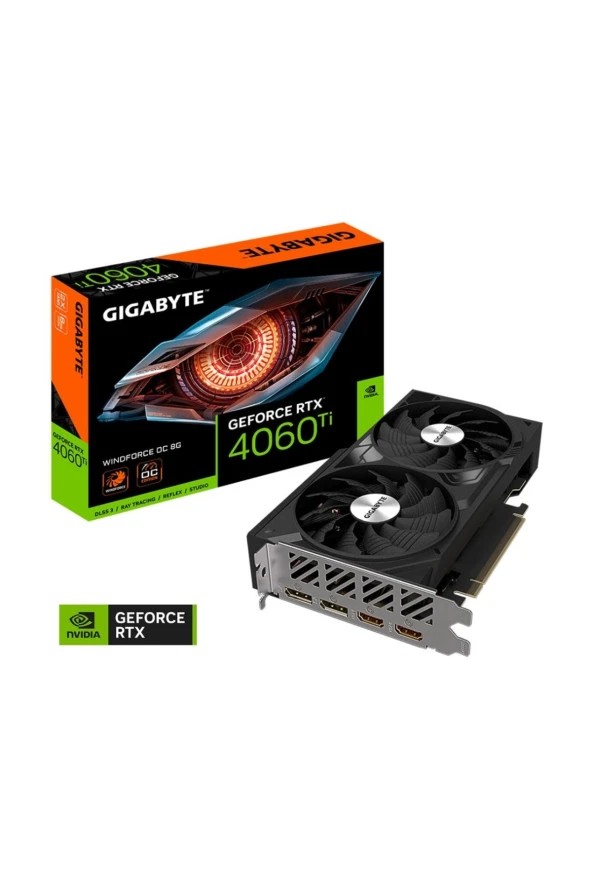 Gigabyte  GeForce RTX 4060 Ti Windforce OC 8G GV-N406TWF2OC-8GD GDDR6 128Bit DX12 DLSS 3 Gaming (Oyu