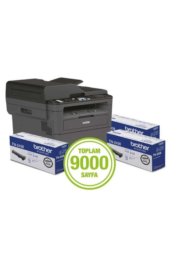 Brother  Mfc-l2716dw Çok Fonksiyonlu Mono Lazer Yazıcı Tarayıcı 3 Tam Dolu Orjinal Toner