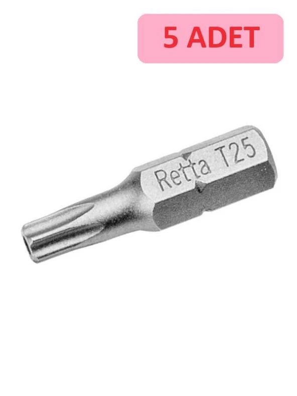 RETTA 1/4 5 KÖŞE TORX BİTS UÇ 40_25 MM RBT2040 5Lİ