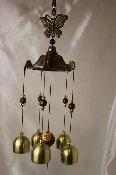 Deprem Zili Çanı Rüzgar Çanı Zili Feng Shui Yin Yang Kelebek - Resim 4