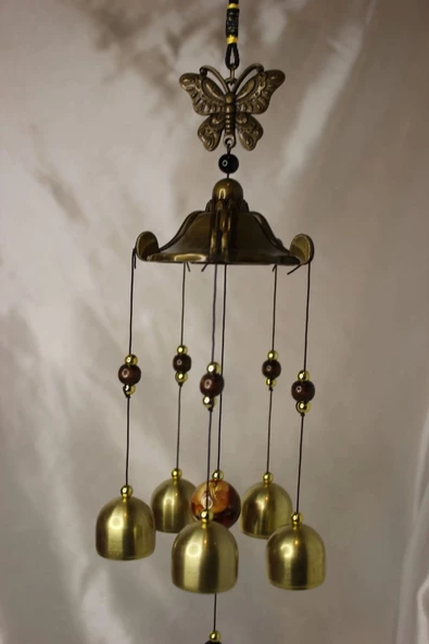Deprem Zili Çanı Rüzgar Çanı Zili Feng Shui Yin Yang Kelebek - Resim 5
