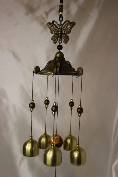 Deprem Zili Çanı Rüzgar Çanı Zili Feng Shui Yin Yang Kelebek - Resim 3