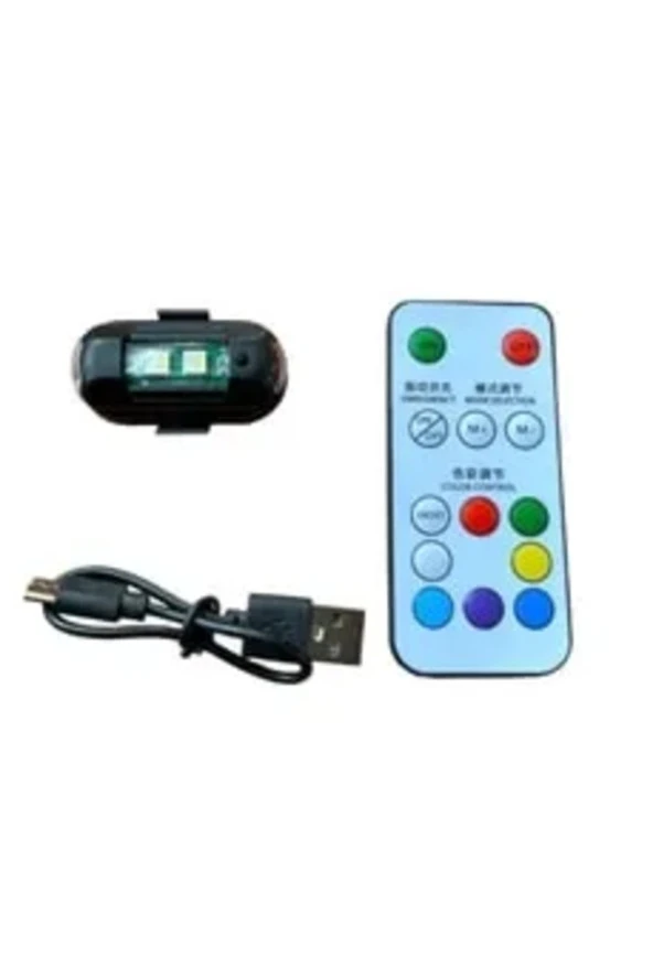 Lamba Uçak Kanadı Çakar Şarjlı Rgb Kumandalı - 2