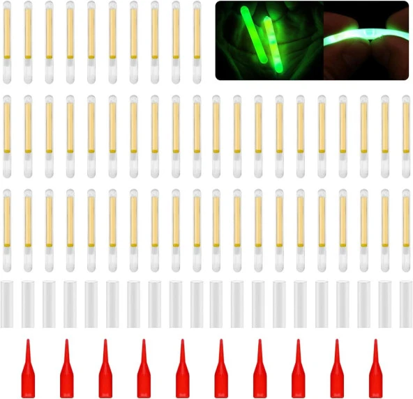 Valkyrie 50 Adet Kutulu Extra Aparatlı Fosfor Fitili - 39x4,5mm XXL boy - Glow Sticks - Yem İçi, Olta Ucu, Şamanda - 2