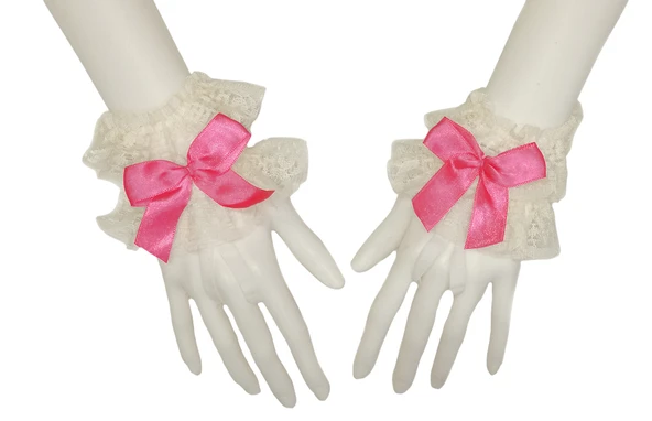 ASM1284Y Kadın 2 Li Ekru Dantel El Bilekliği Gelinlik Aksesuarı - 2