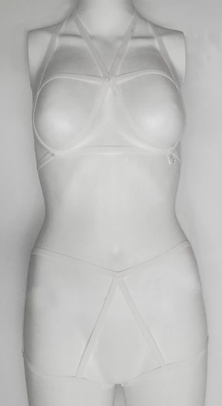 ASM1276 2 Li Kadın Ekru Karamis Bralet Takım - Resim 2