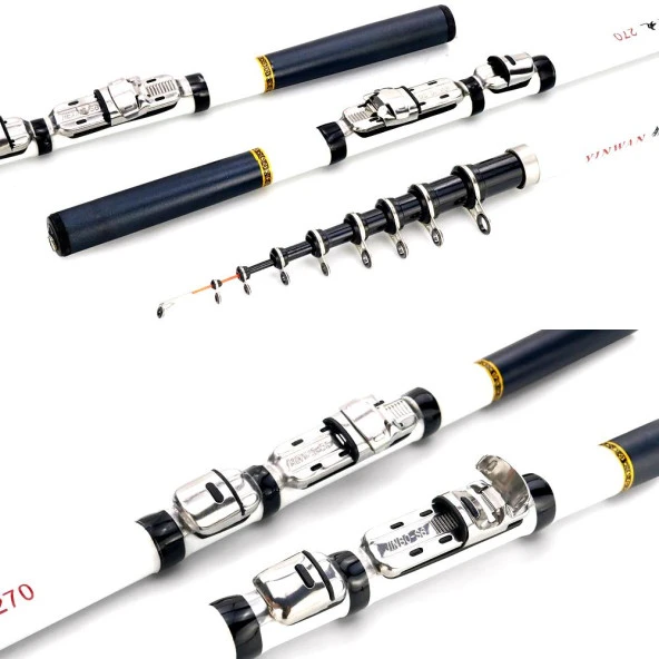 Valkyrie 3 Metre Karbon Fiber Balık Olta Kamış - 9 Boğum 9 Halka Teleskopik - - 7