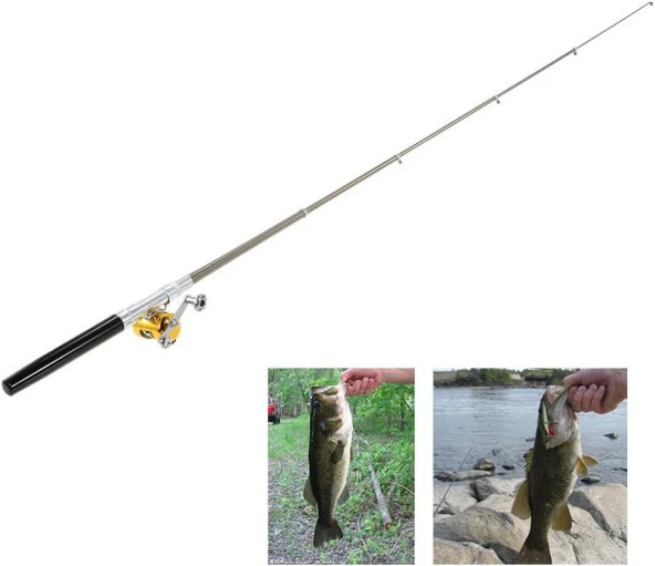 Valkyrie 1 Metre Teleskopik Mini Cep Olta Seti Kalem Kamış Olta - 4