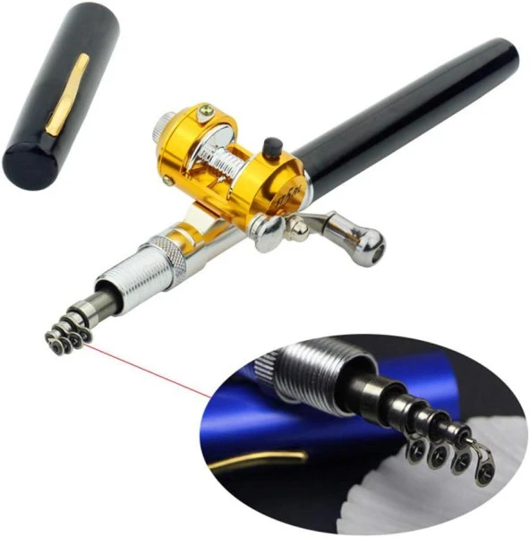 Valkyrie 1 Metre Teleskopik Mini Cep Olta Seti Kalem Kamış Olta - 9