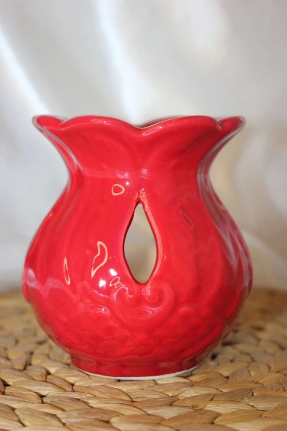 Buhardanlık Seramik Lale Feng Şuı Buhurdanlık Kırmızı - 3