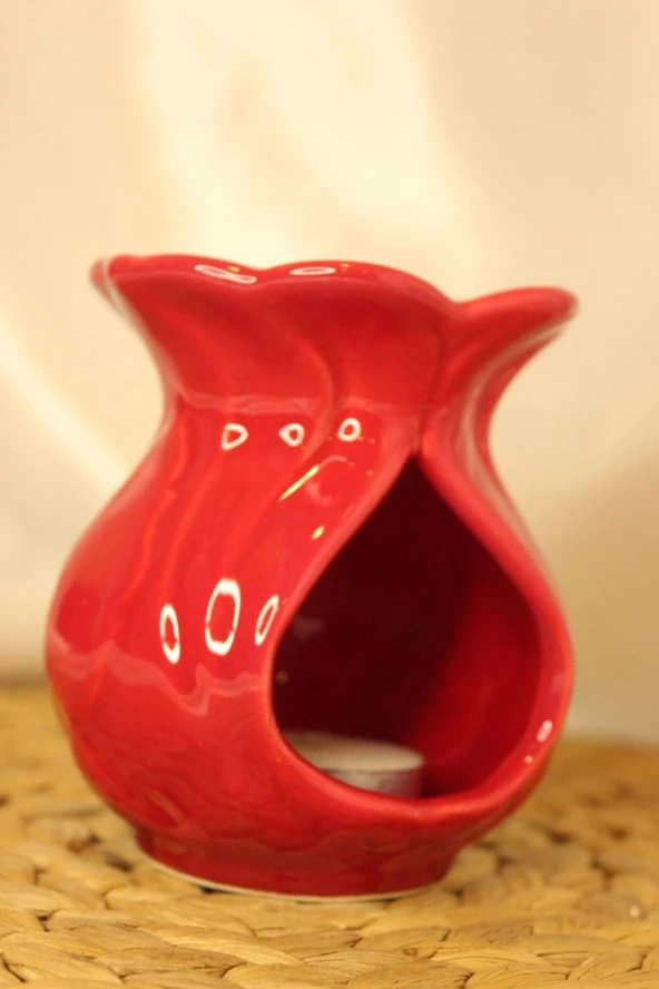 Buhardanlık Seramik Lale Feng Şuı Buhurdanlık Kırmızı - 6