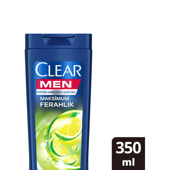 Clear Men Kepeğe Karşı Etkili Şampuan Maksimum Ferahlık Yağlı Saç Derisi İçin Limon Özlü 350 ml