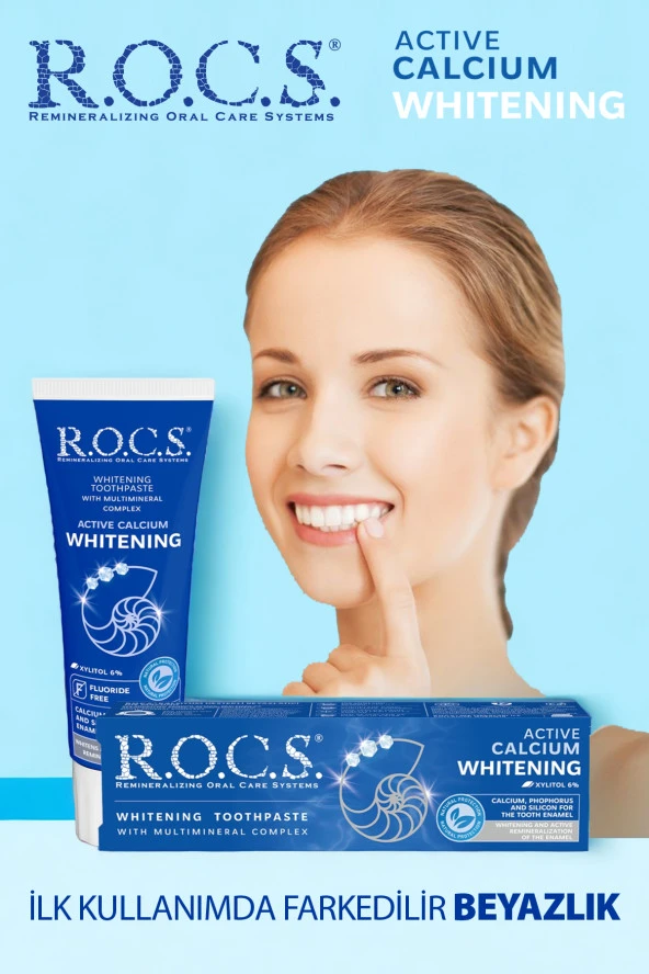 Rocs Aktif Kalsiyum Beyazlatıcı Diş Macunu – 94G