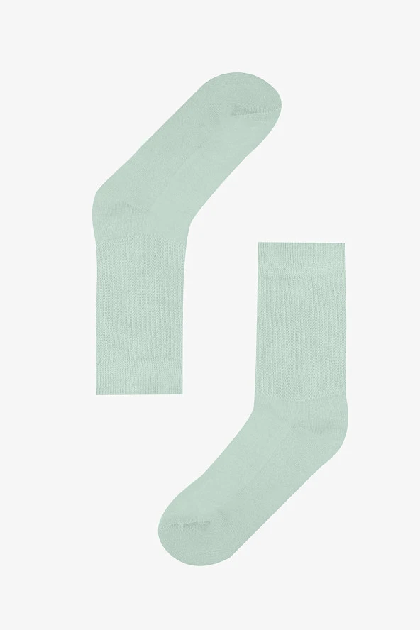 Mint Yeşil Vertical Stripes Havlu Çorap