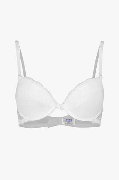 Beyaz Çıkarılabilir Destekli Dantel Detaylı Sütyen - Resim 2