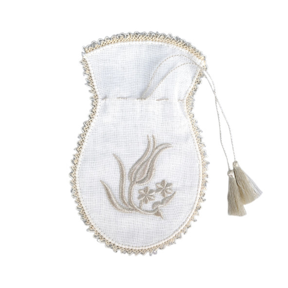 İşlemeli Altın ve Lavanta Kesesi