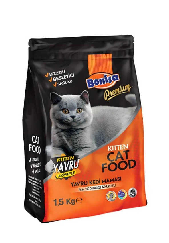 BONİSA 1,5 KG PREMİUM KEDİ YAVRU TAVUK ETLİ*6