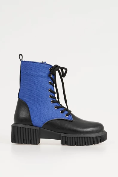 Kadın Bağcıklı Postal Bot Kalın Taban Fermuarlı Kışlık Bot - Resim 10