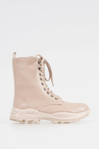 Kadın Bağcıklı Bot Spor Taban Fermuarlı Yan Desenli Kışlık Bayan Ayakkabı - 7