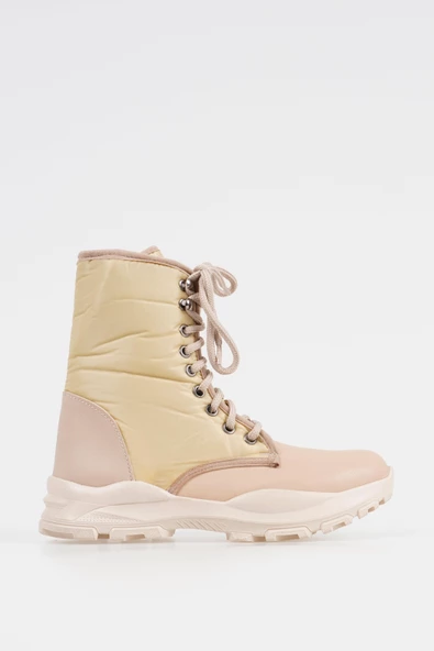 Kadın Bağcıklı Bot Spor Taban Fermuarlı Yan Desenli Kışlık Bayan Ayakkabı - 10