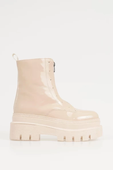 Kadın Önden Fermuarlı Bot Kalın Platform Taban Kışlık Bayan Ayakkabı - 8