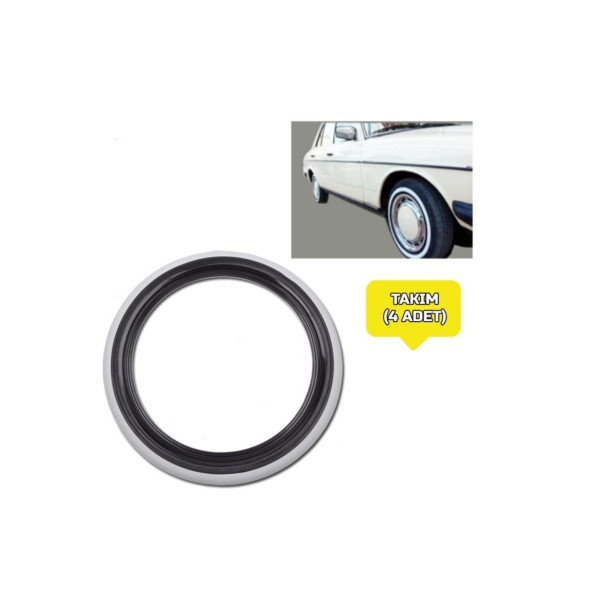 Atlas Marka otomobil 13 Jant Lastik Yanağı Siyah Beyaz Çift Renk 4 Lü Set Yanak - 6