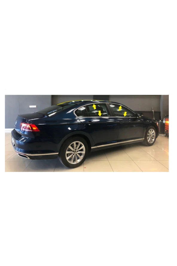 VW Passat B8.5 ( 2018-2024 ) Cam Çerçevesi 8 Parça Krom Cam Çıtası Pas. Çelik Full Set Çıta