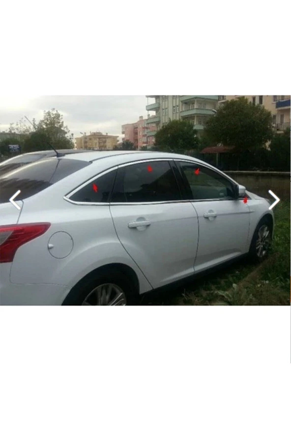 Ford Focus 3 Sedan ( 2012 - 2018 ) Krom Cam Çıtası Komple Tam Tur Paslanmaz Çelik Full Set ürün görseli