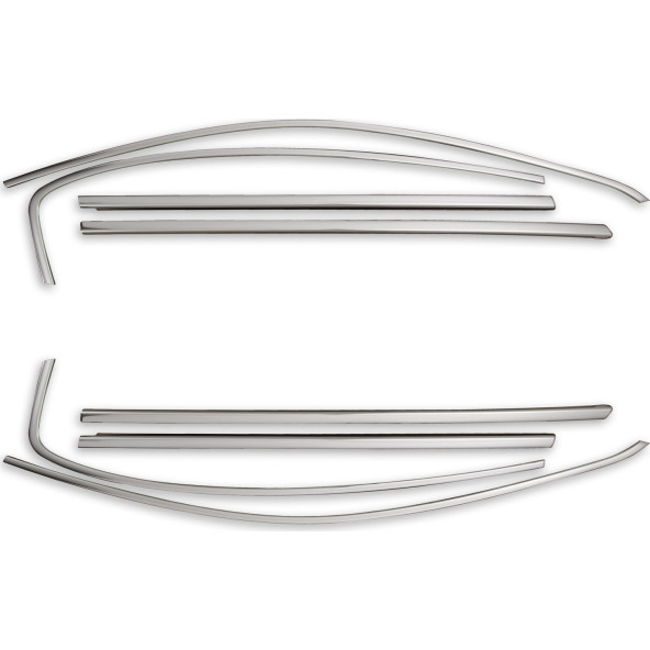 Fiat Egea Cross Uyumlu Krom Cam Çerçevesi 8 Parça 2015-2025 Krom Cam Çıtası Paslanmaz Çelik - Resim 2