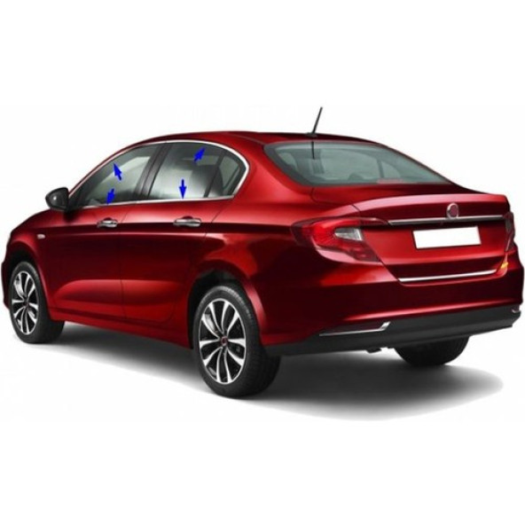 Fiat Egea Sedan Krom Cam Çerçevesi 8 Parça 2015-2024 Krom Cam Çıtası Paslanmaz Çelik - 2