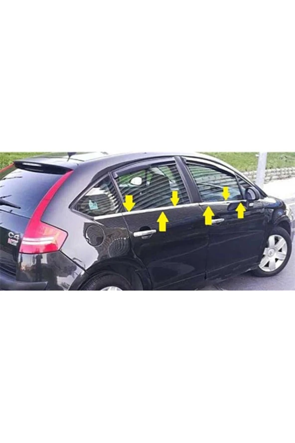 Citroen C4 Krom Cam Çıtası (hb) 8 Parça Paslanmaz Çelik Uyumlu - 2