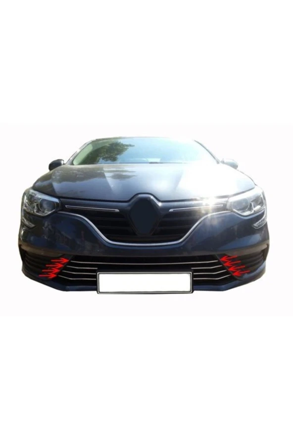 Renault Megane 4 Ön Tampon Çıtası Set 2016-2020 Uyumlu Paslanmaz Çelik 7 Parça