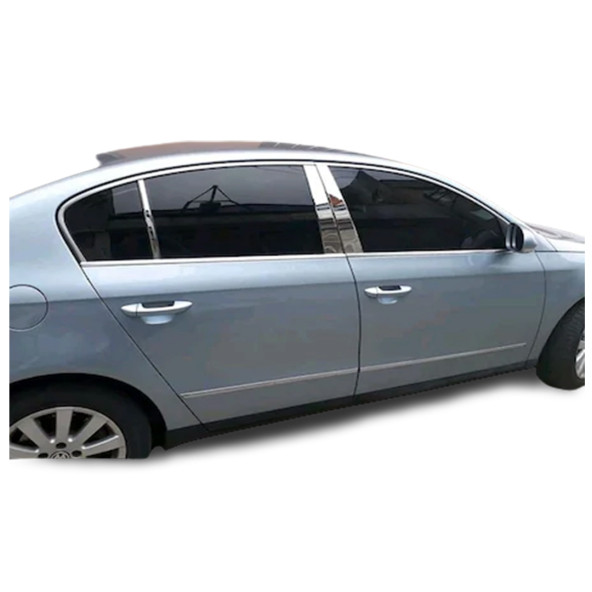 Volkswagen Passat B6 Krom Cam Direği 6 Parça 2005 - 2010 Paslanmaz Çelik