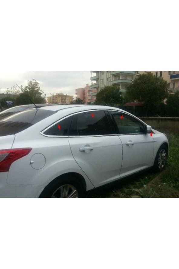 Ford Focus 3 Sedan ( 2012 - 2018 ) Krom Cam Çıtası Komple Tam Tur Paslanmaz Çelik ürün görseli