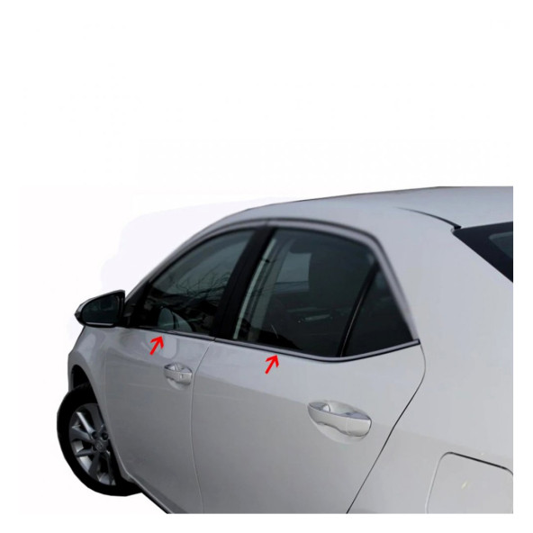 Toyota Corolla Sedan Krom Cam Çıtası 2014-2018 Paslanmaz Çelik 4 Parça - 5