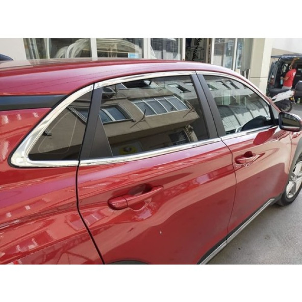 Hyundai Kona 2017-2021 Cam Çıtası Çerçevesi Komple Set Kromu Nikelajı 14 Parça Full Set Uyumlu - Resim 2