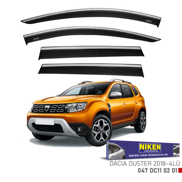 Dacia Duster 2018-2021 Kromlu Cam Rüzgarlığı 4lü Mugen - 6