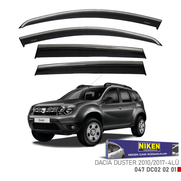 Dacia Duster 2010-2017 Kromlu Cam Rüzgarlığı 4lü Mugen