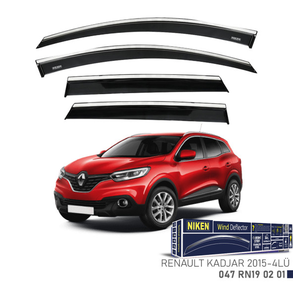 Niken Marka Renault Kadjar 2015-2020 Kromlu Cam Rüzgarlığı 4lü Mugen - 3