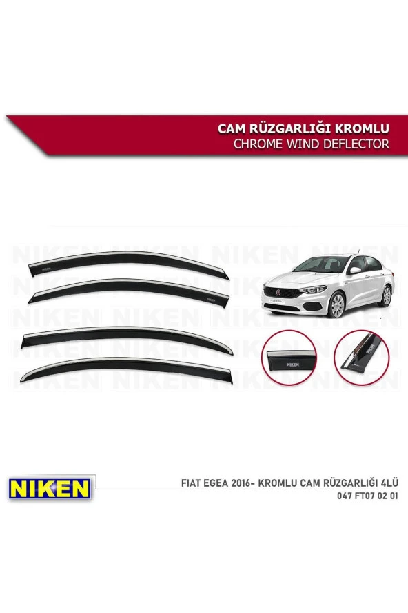 Fiat Egea Hb Kromlu Cam Rüzgarlığı 4lü Set (2016-2025)