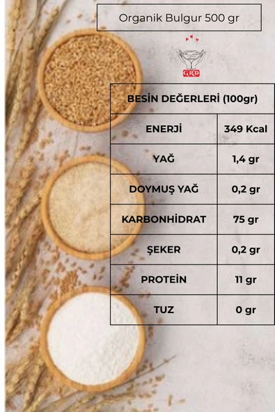 GRD Organik Pilavlık Bulgur 500 gr - 4